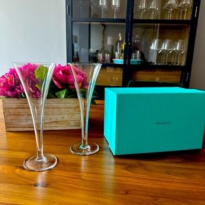 New Tiffany & Co Trumpet Champagne Flute Set of 2